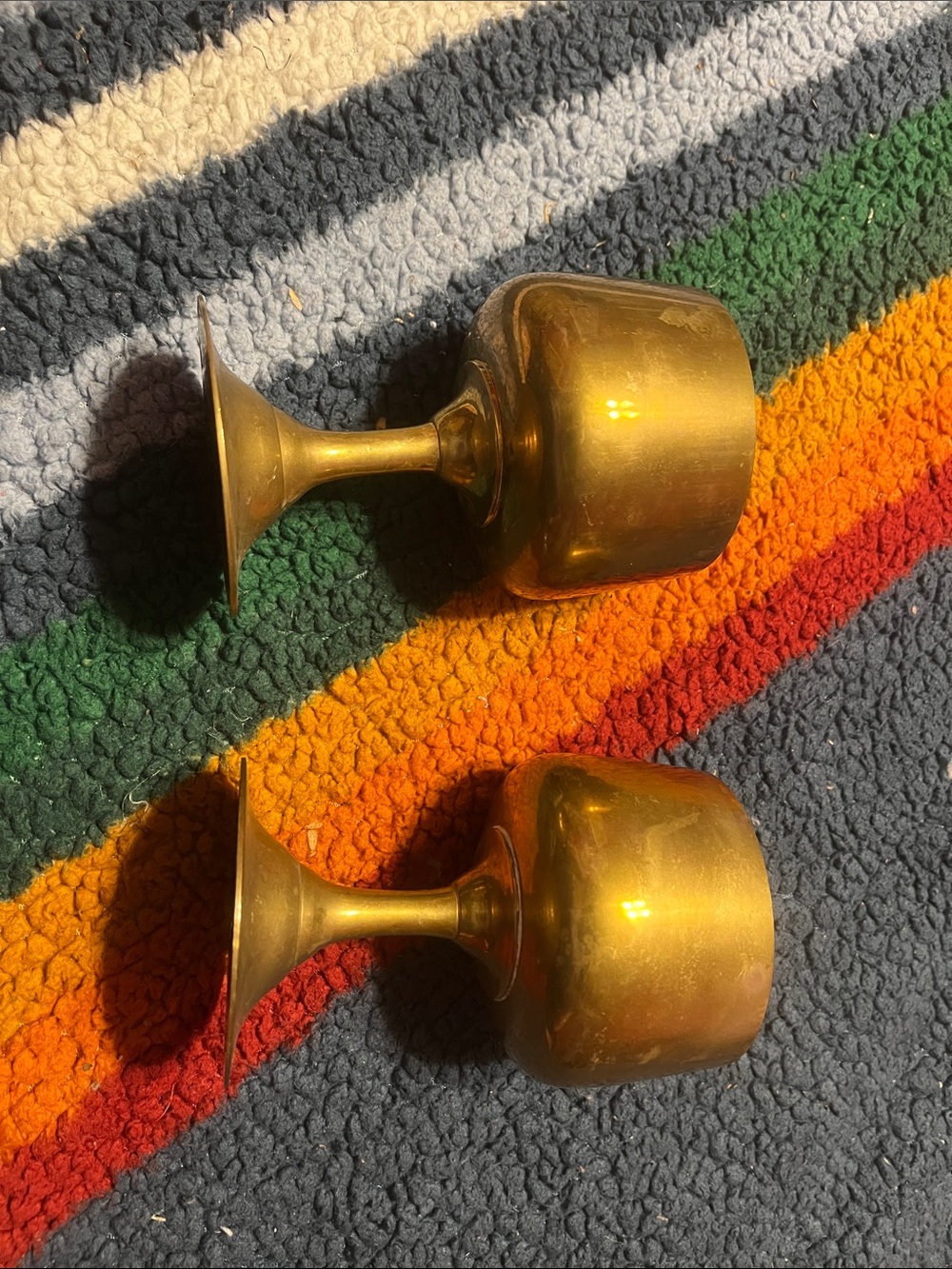 Pair of Brass Decorative Goblets Vintage